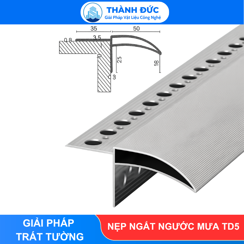 Nẹp Nhôm Ngắt Nước Mưa Thành Đức - TD5 Mỏ 5cm feedback thanh duc 2026 07 07T091336.078 - Nẹp Nhôm Ngắt Nước Mưa Thành Đức - TD5 Mỏ 5cm