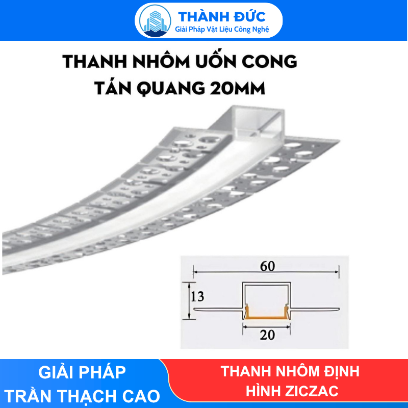 Thanh nhôm định hình ziczac UZ20