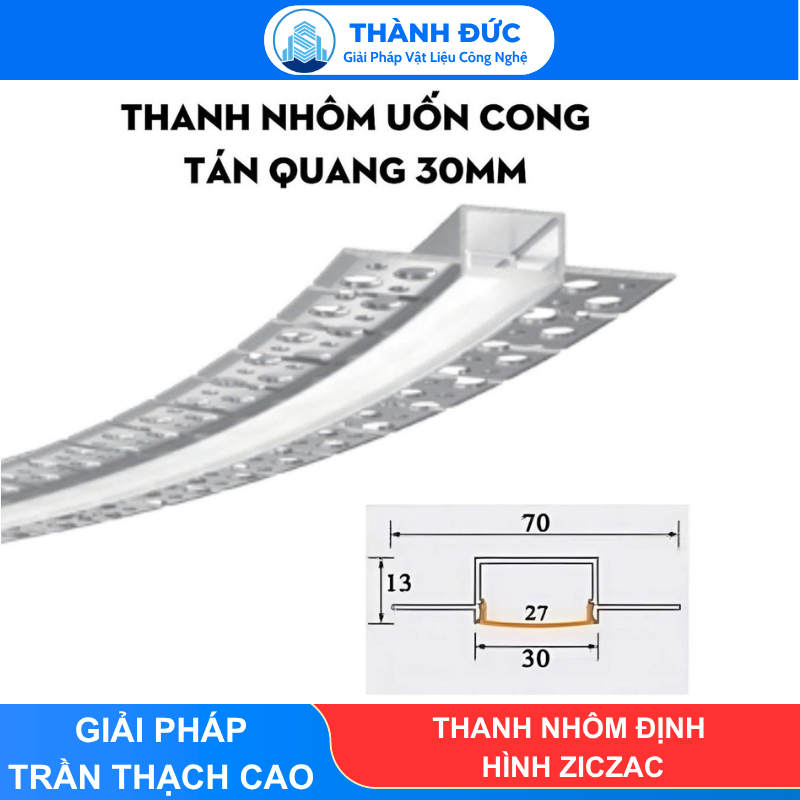 Thanh nhôm định hình ziczac UZ30