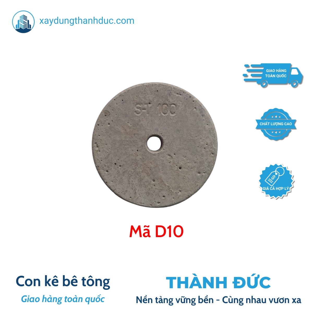 Con Kê Bê Tông Cọc Khoan Nhồi D10