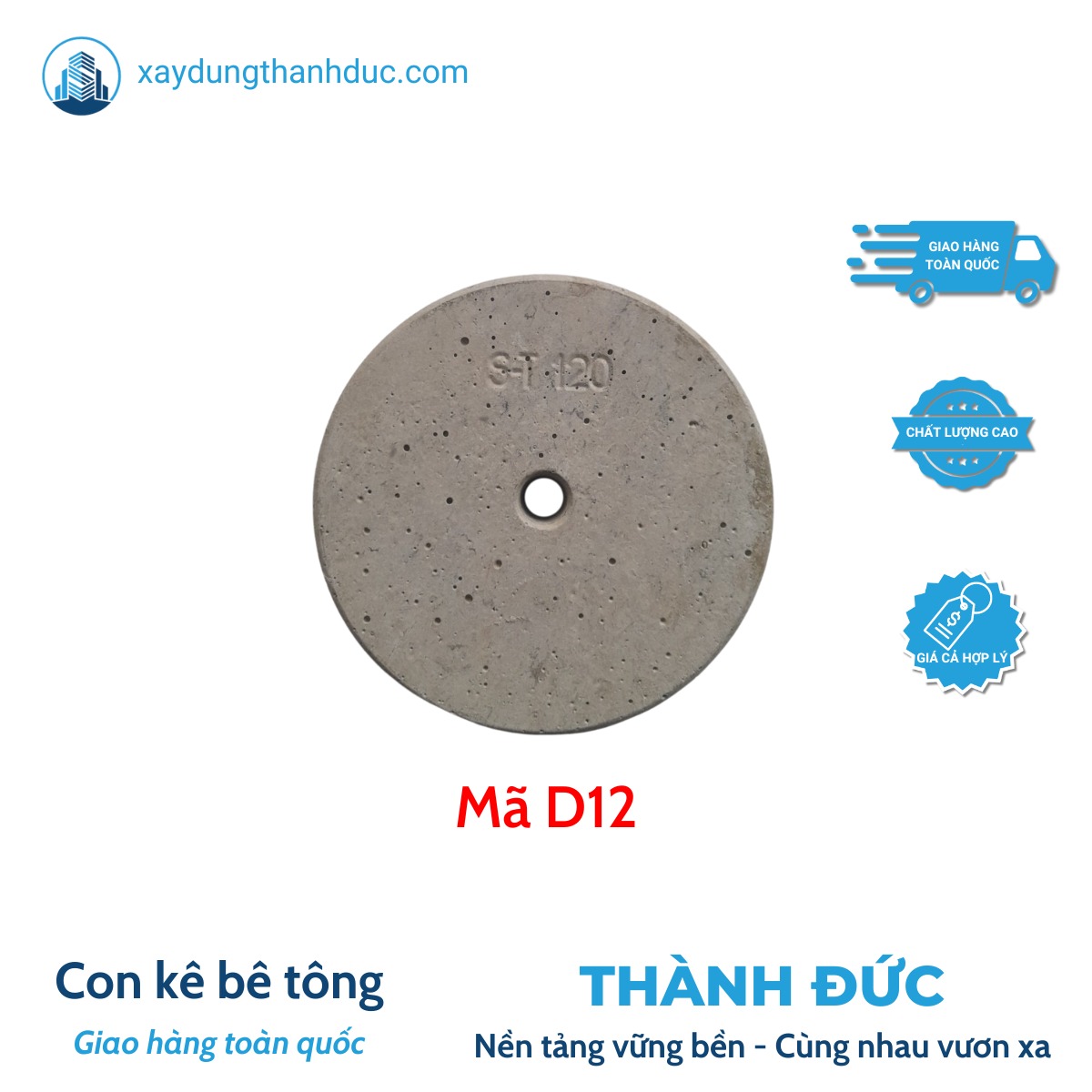 Con Kê Bê Tông Cọc Khoan Nhồi D12