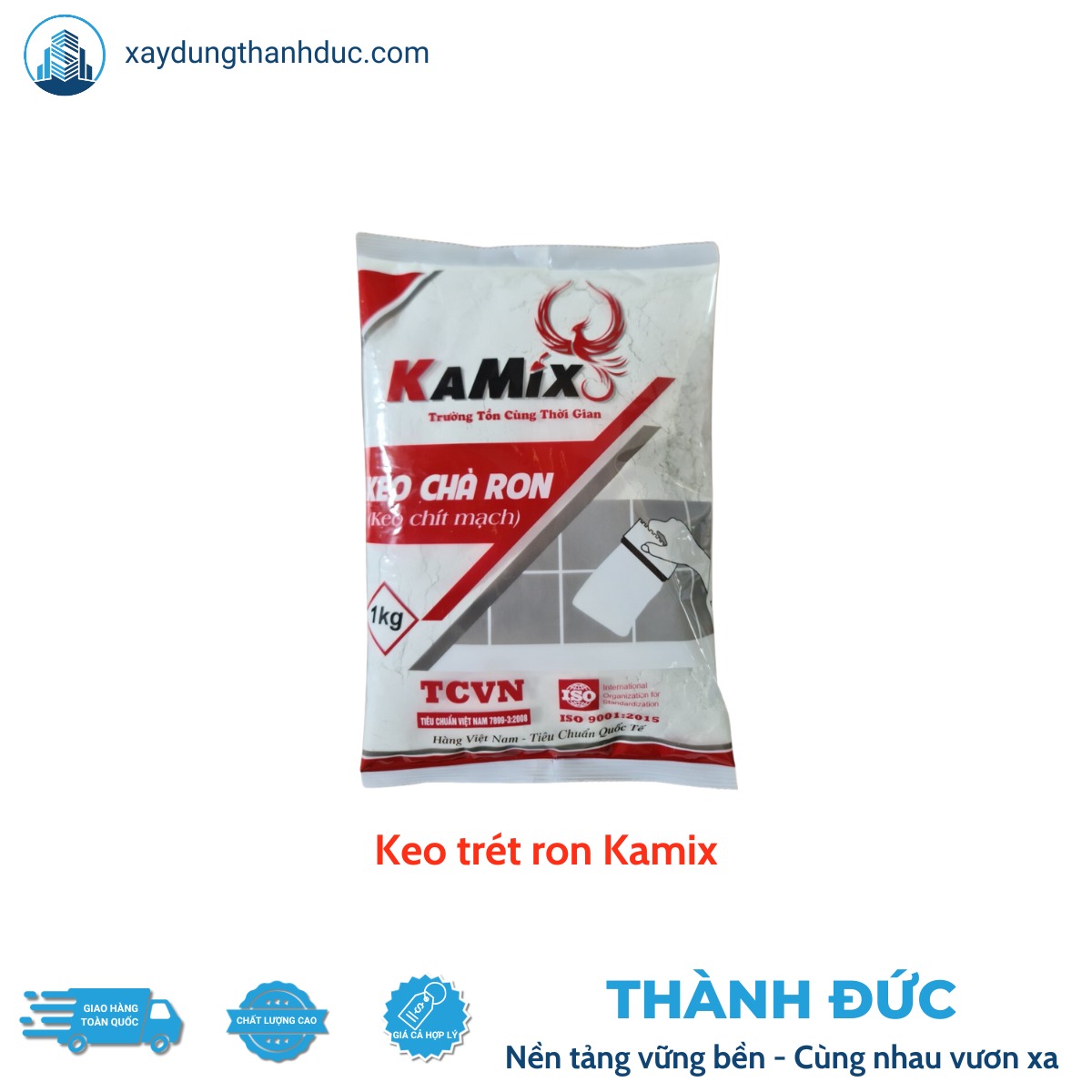 Keo trét mạch Kamix - Keo Trà Ron Túi 1Kg