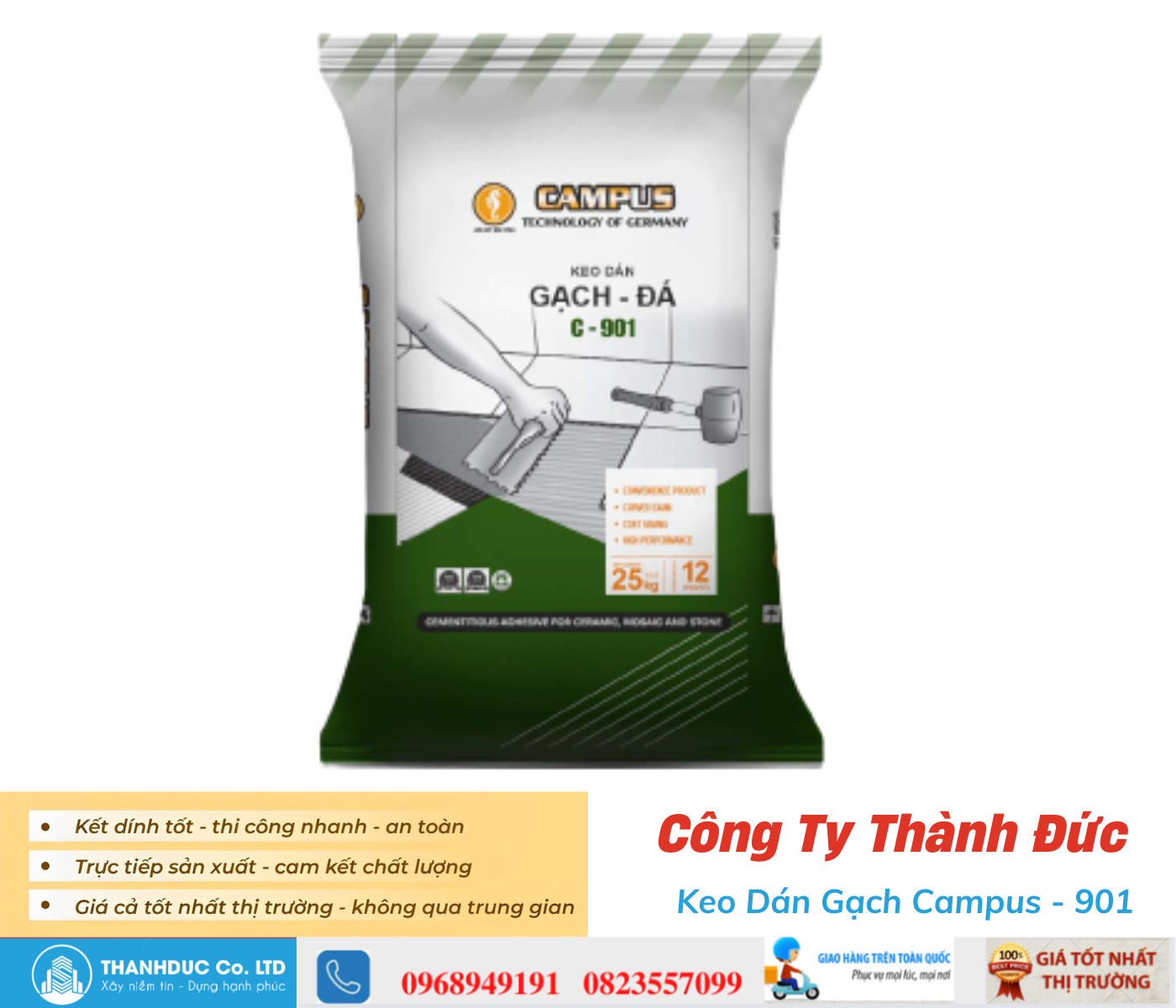 Keo Dán Gạch Thành Đức CamPus -【Tổng Kho Lớn Nhất Miền Nam】