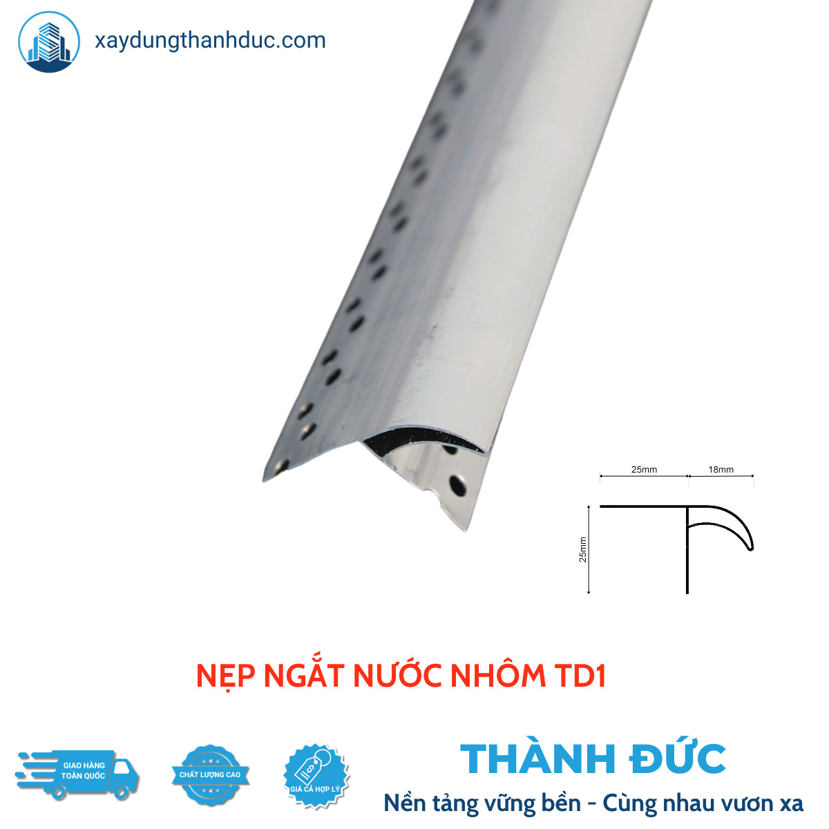 Nẹp Nhôm Ngắt Nước Mưa - TD1