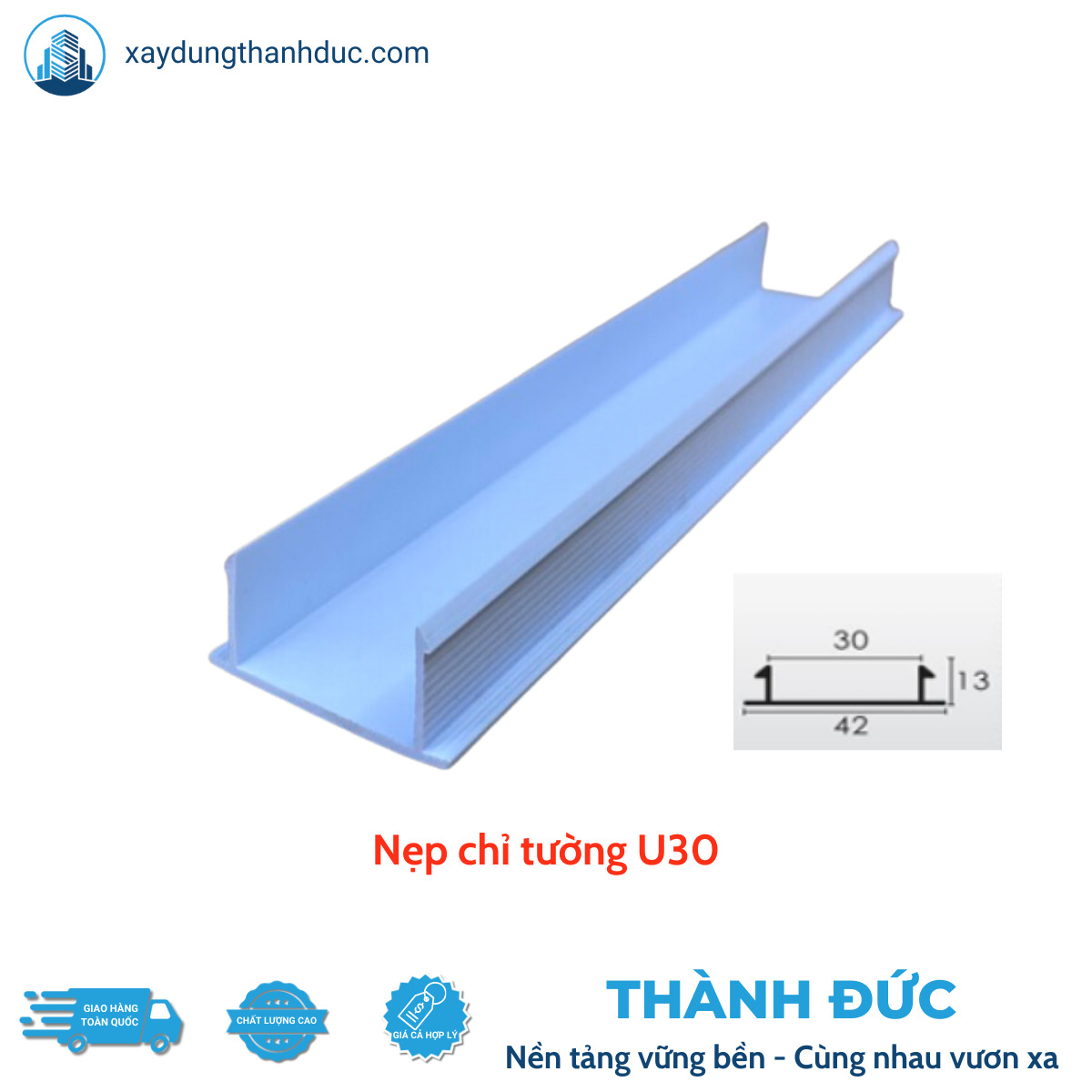 Nẹp Chỉ Tường U30