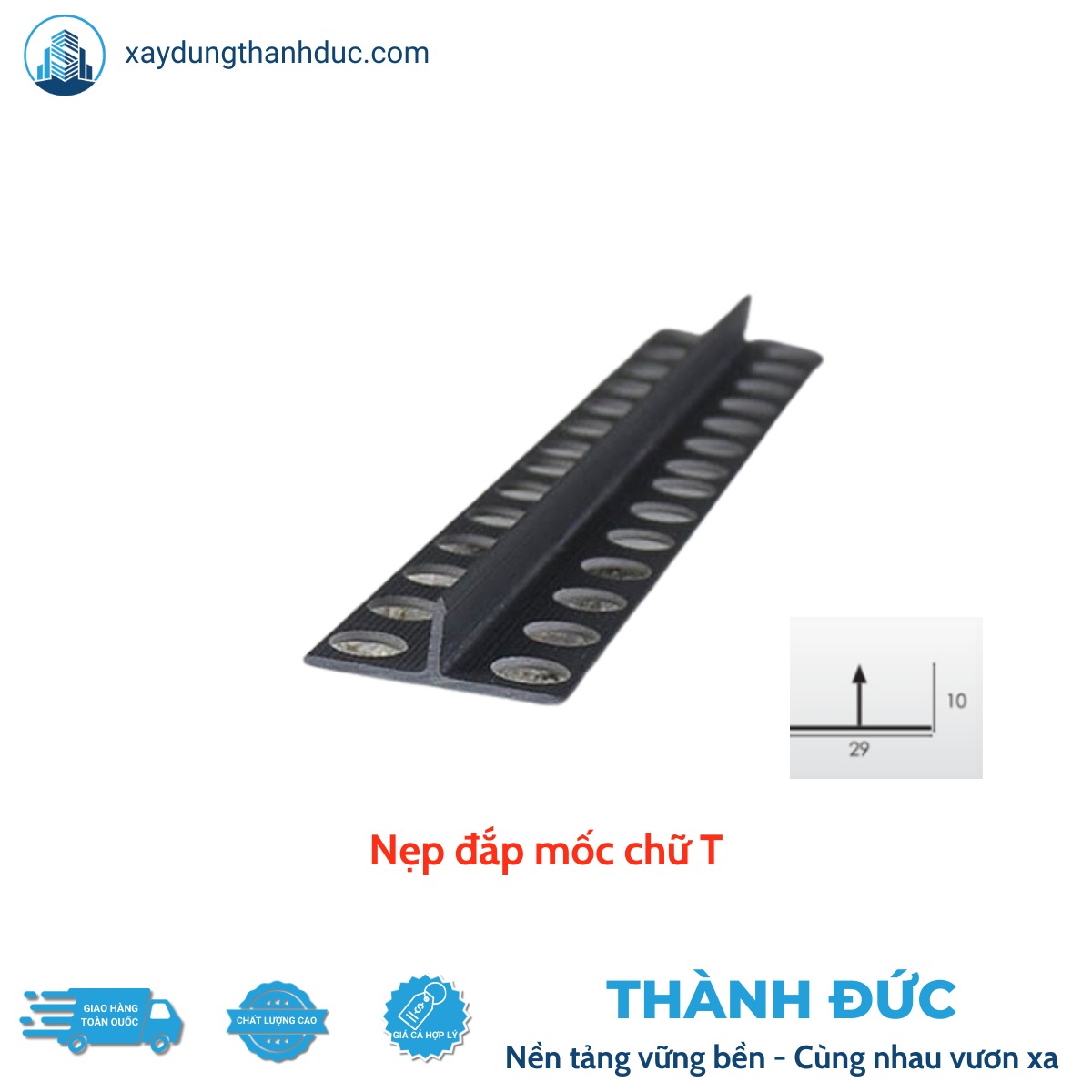 Nẹp mốc trát tường T-10