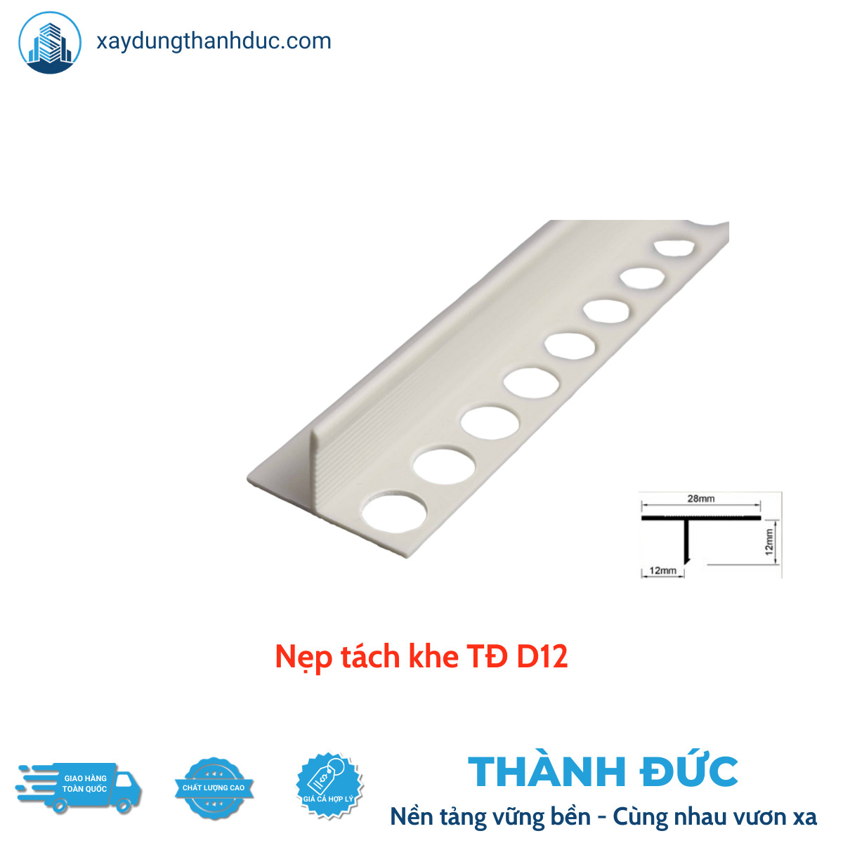 Nẹp tách khe D12