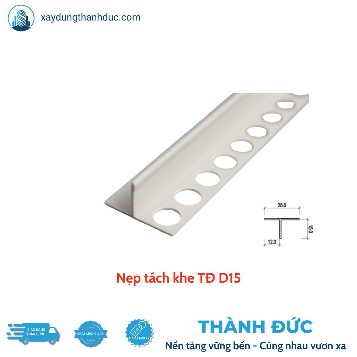 Nẹp tách khe D15