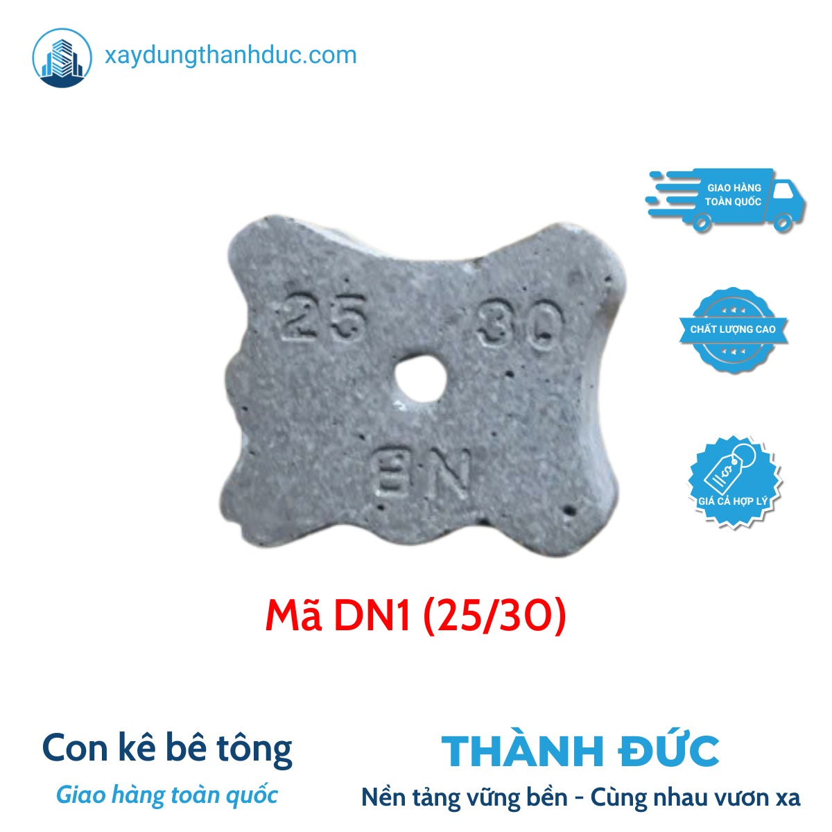 Cục kê bê tông DN1 (25/30mm) Miền Nam