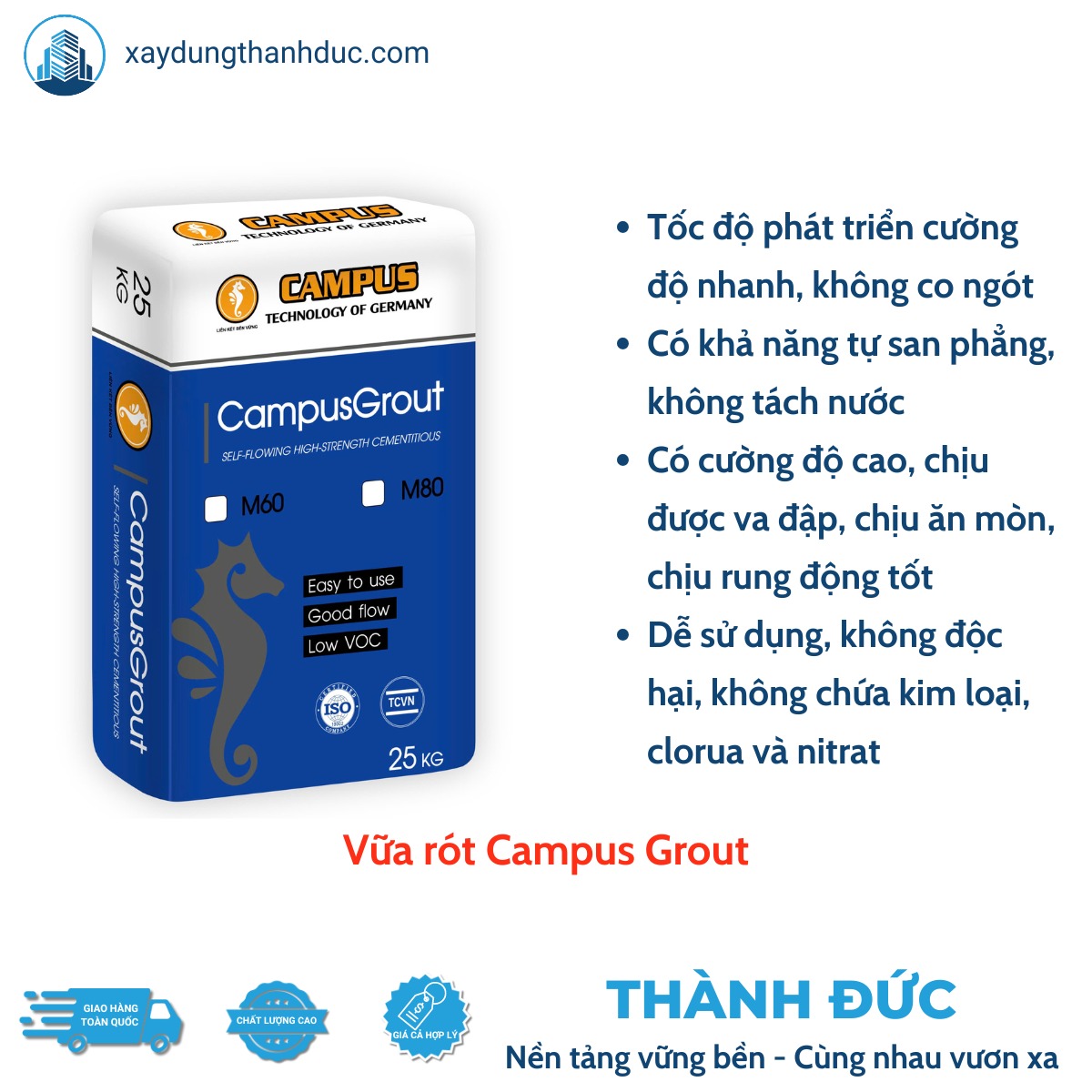 Vữa Rót Không Co Ngót - Campus Grout