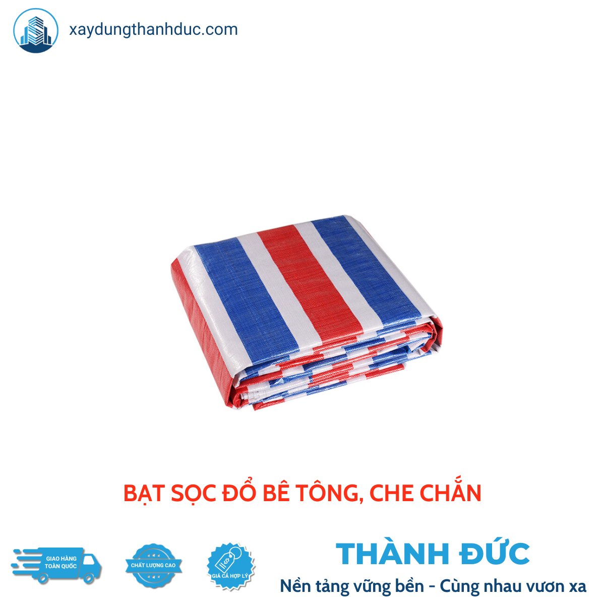 Bạt sọc đổ bê tông, che chắn