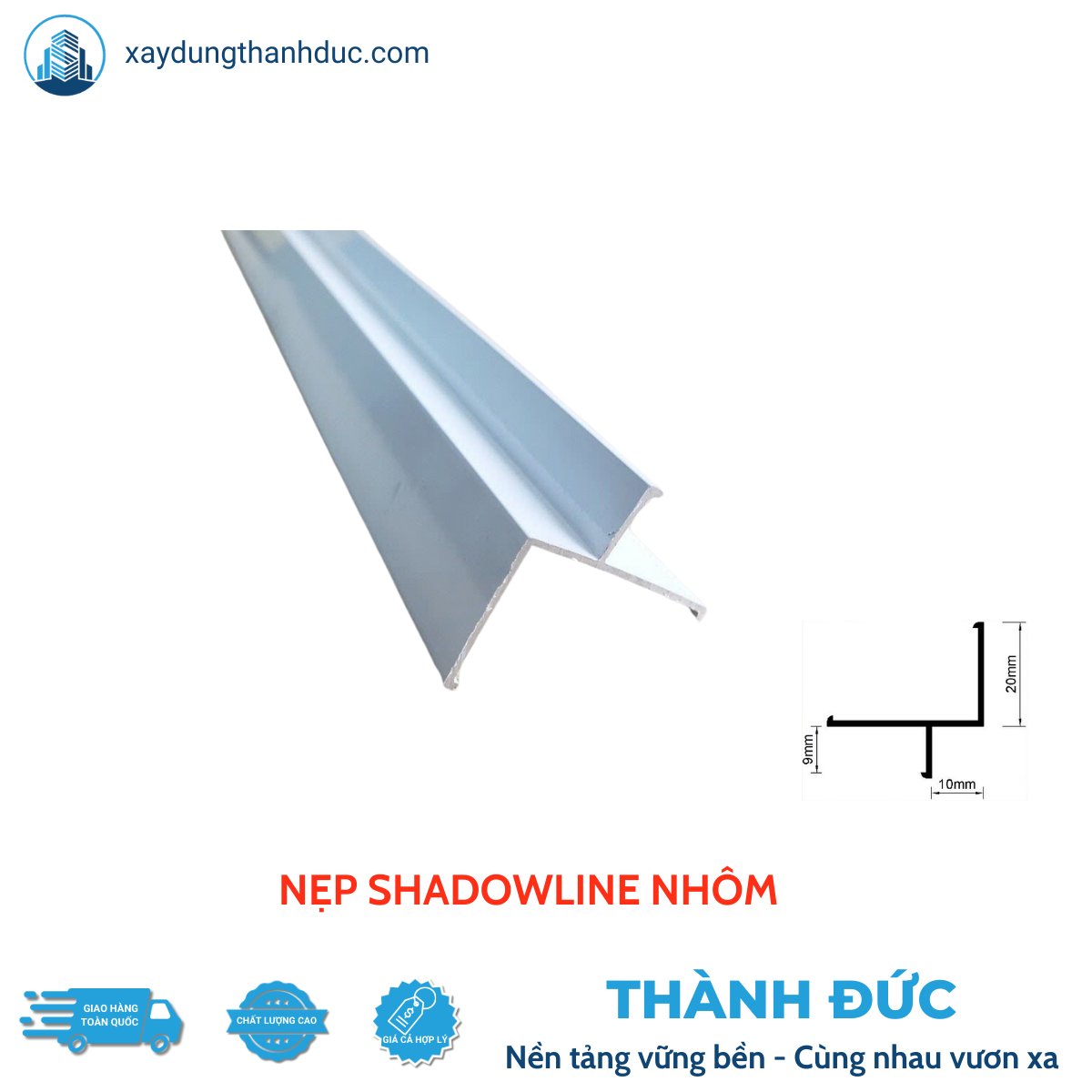 Thanh nhôm Shadowline tạo hiệu ứng