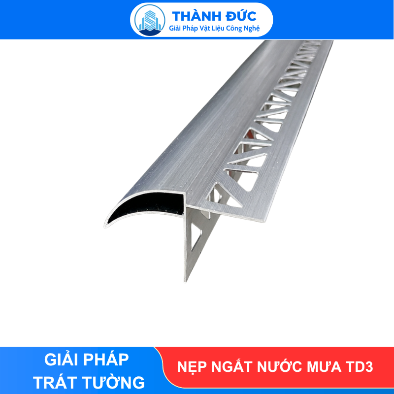 Nẹp Nhôm Ngắt Nước Mưa Thành Đức -TĐ3 Plus Mỏ 3cm