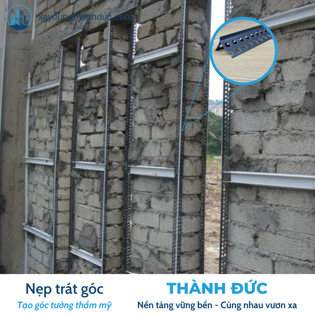 nep trat goc 3 - Nẹp tr&aacute;t g&oacute;c B&iacute; quyết ho&agrave;n thiện g&oacute;c tường sắc n&eacute;t v&agrave; bền bỉ