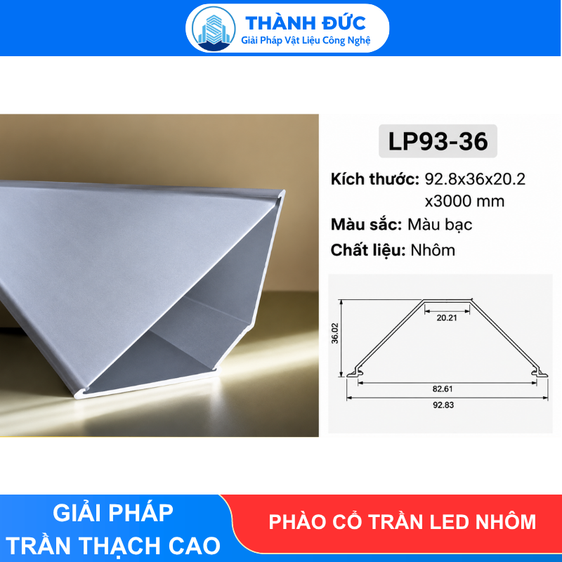 Phào cổ trần LED nhôm Thành Đức